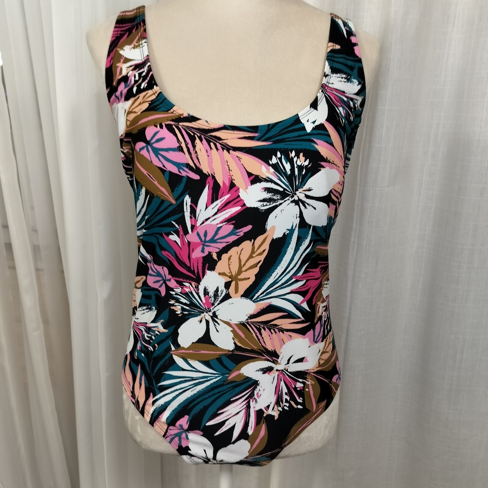 2/$30 Kona Sol Tropical Print One Piece Bathing Swim Suit Size XL